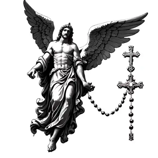 Archangel Micheal With Rosary