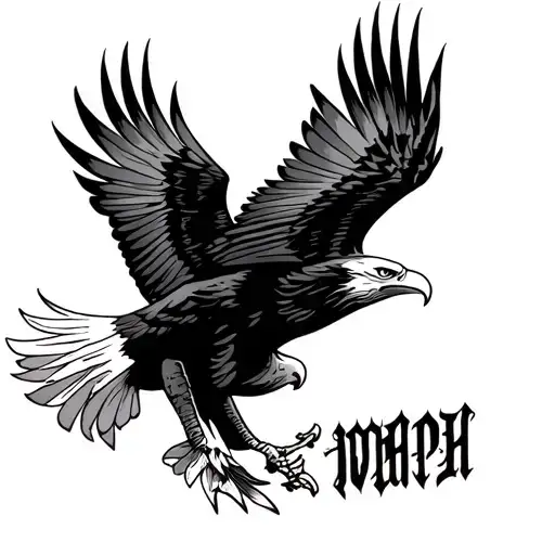Simple Thin Eagle Outline With Whph Trailing In Script