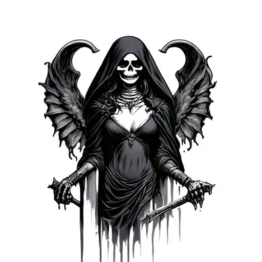 Grim Reaper With Women Full Body