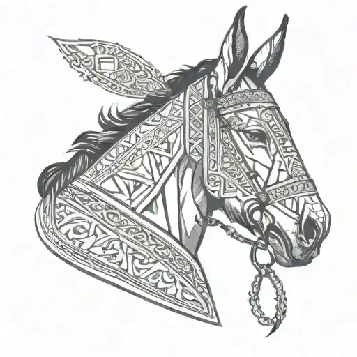 Mule Cowboy Geometric