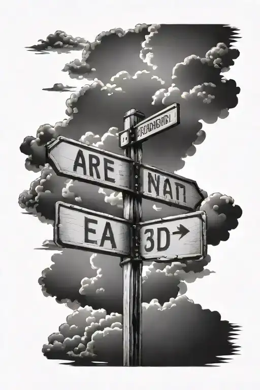 Street Sign With Clouds