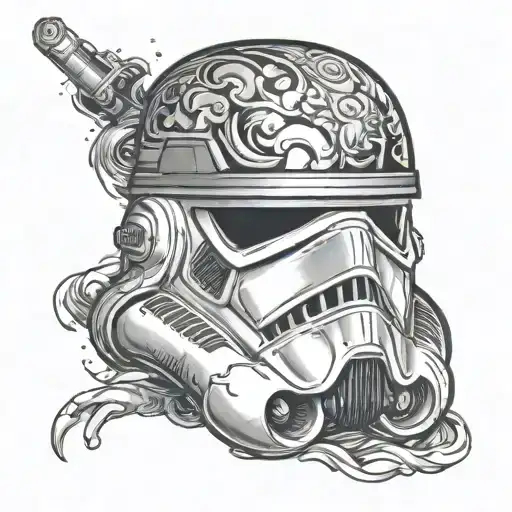 Storm Trooper Helmet Surrounded