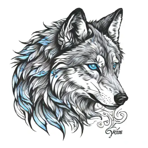 Wolf With Blue Eyes