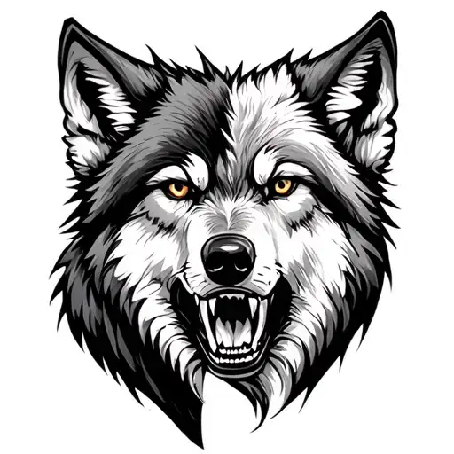 Wolf With Half Snarl