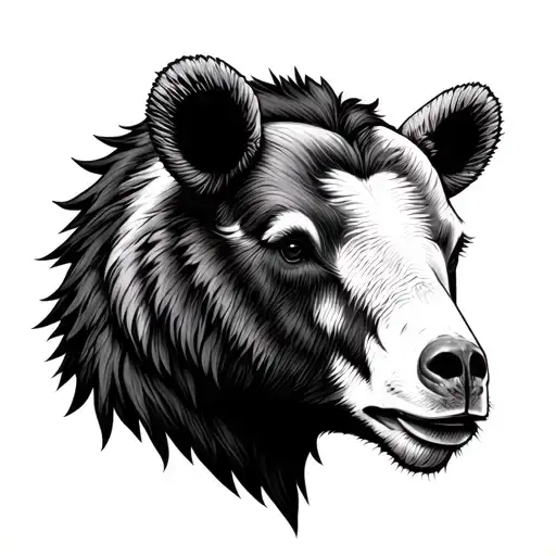 Right Half -Bear Crane With Cabra De Cabra Transition Half I Look