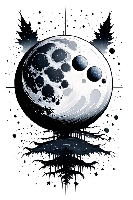 Universe Gradients Moon Negative Space