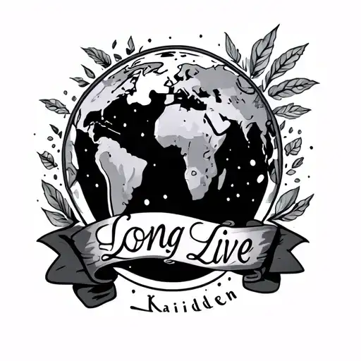 Long Live Kaiden Hand Tat Place The Text Onto A World