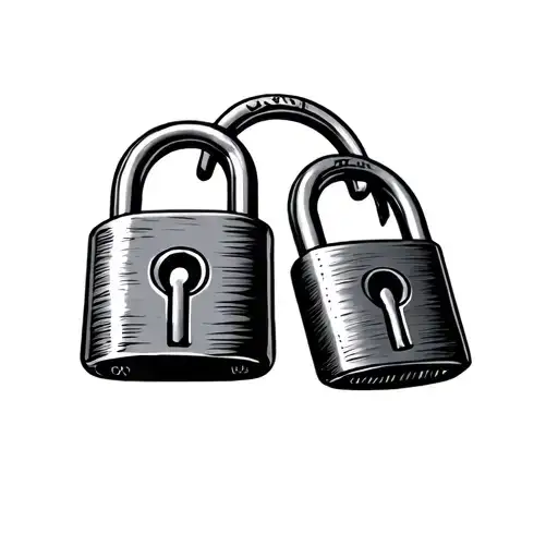 Two Padlocks Locked Together Symbolizing