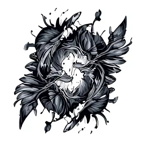 Dark Trippy Abstract Lineart