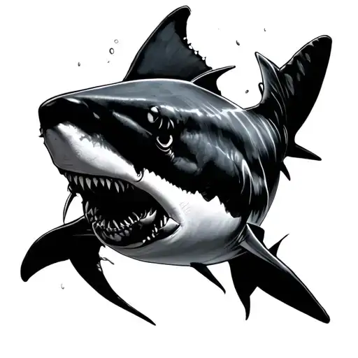 Merdy Surrounded By 2 Sharks
