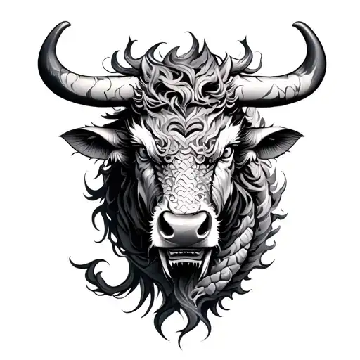 Chinese Ox And Chinese Dragon Wrapped