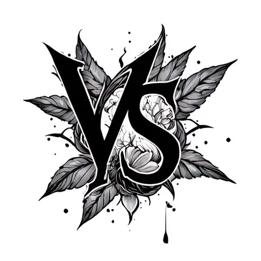 Black Tattoo And The Letters Vs In It