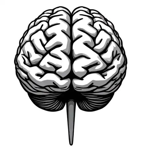 Line Drawing Of A Brain Created From Topographical Contour Lines
