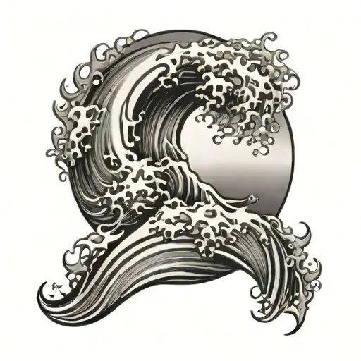 Wave Forming The Shape For Hand Under The Elbow