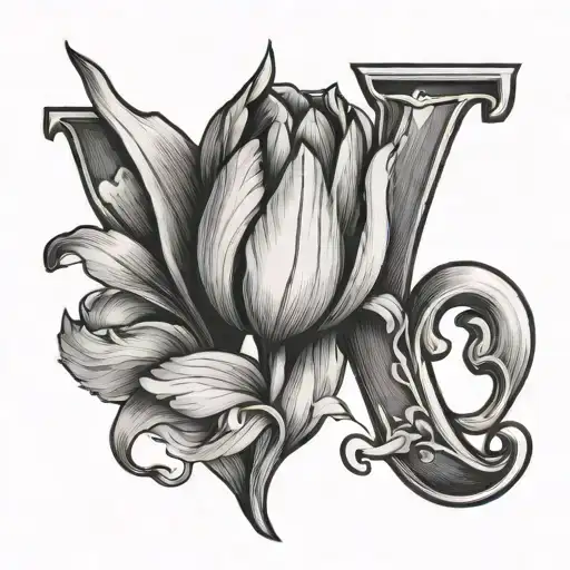Letter J Whit Tulip