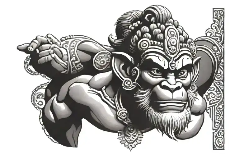 Bali Hanuman Face Forearm Band