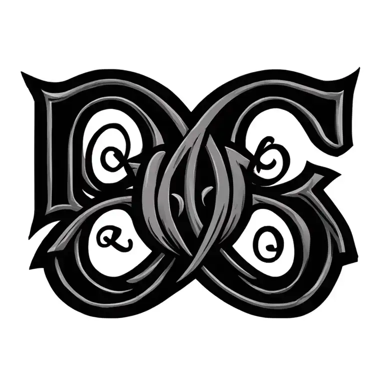 5 Kids Initials Intertwined