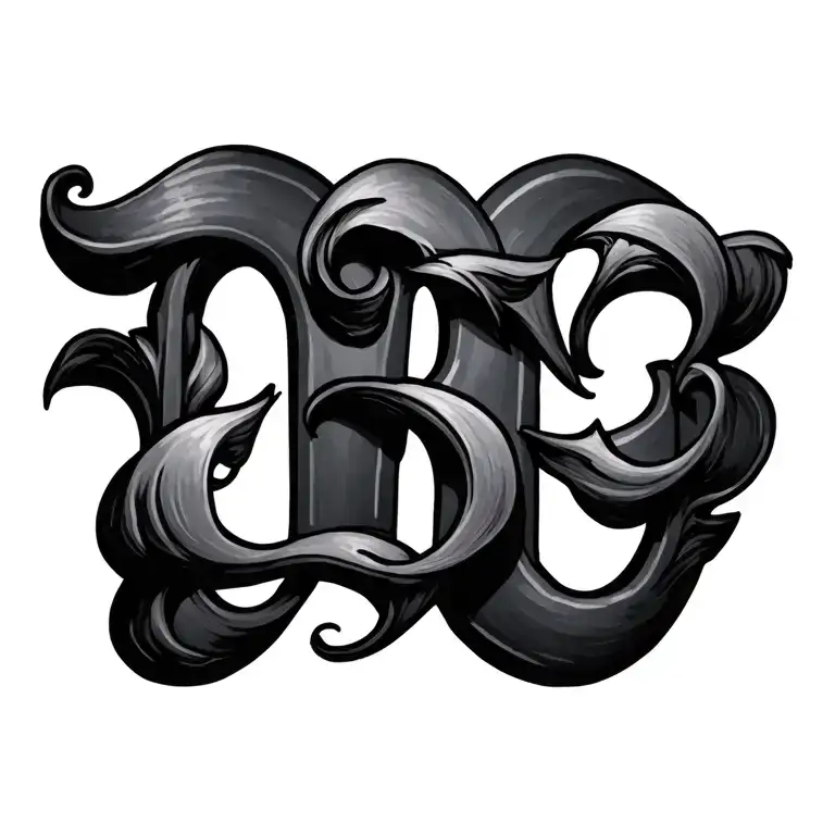 5 Kids Initials Intertwined Symbolizing