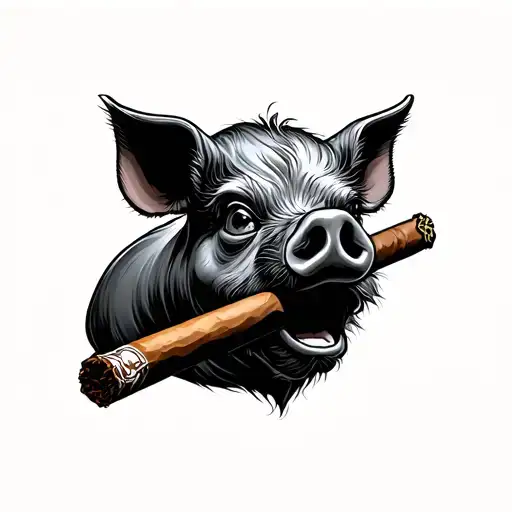 Nutorious Big As A Pig Head With Cigar