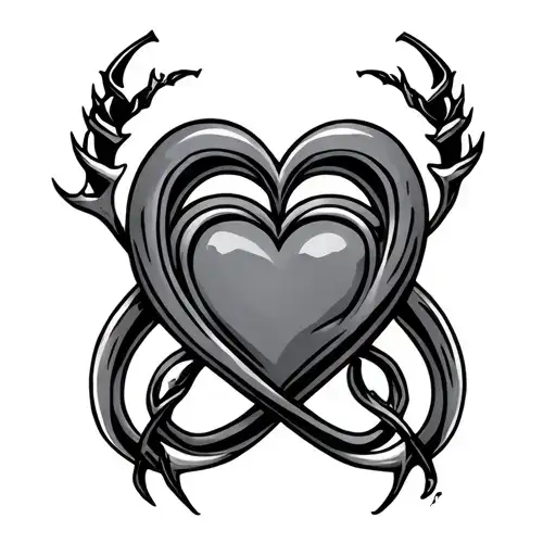 Triskelion With Heart Intertwined