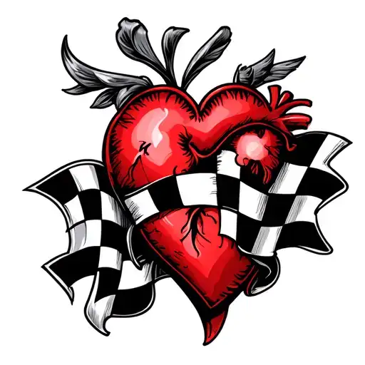 Heart With Checkered Flag