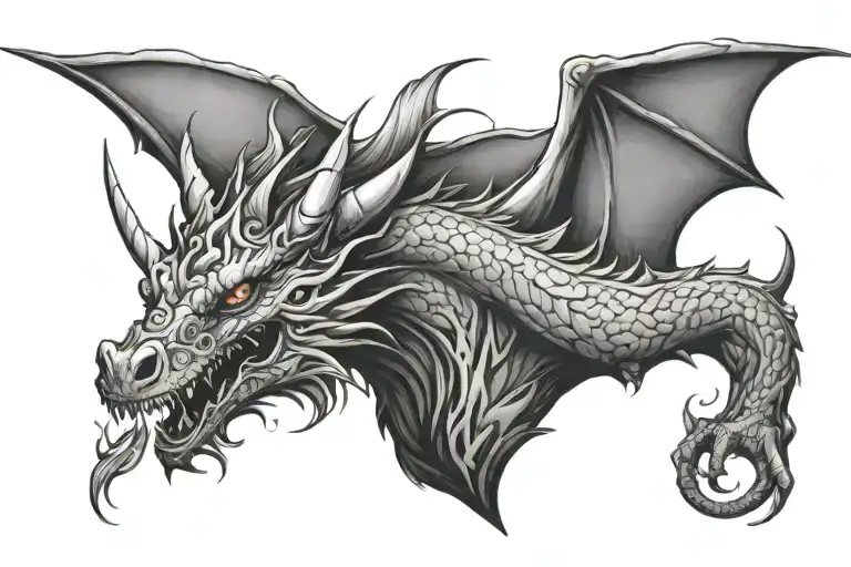 Unicorn Head Fire Breathing Dragon