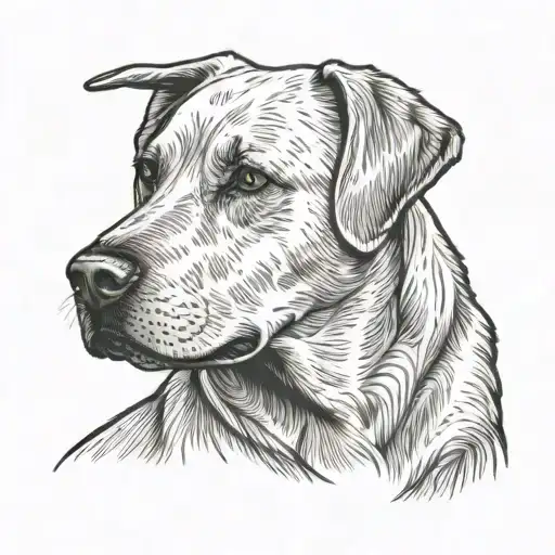 Minimalist Labrador Dog Sitting