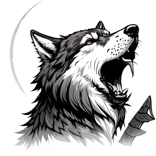 Wolf Howling At The Moon Vikings