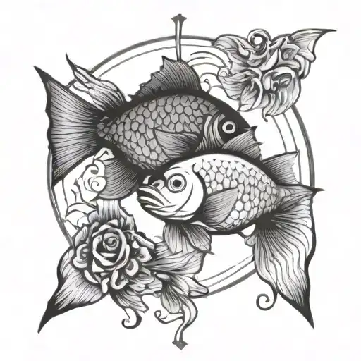 2 Fishes Swimming In A Circle