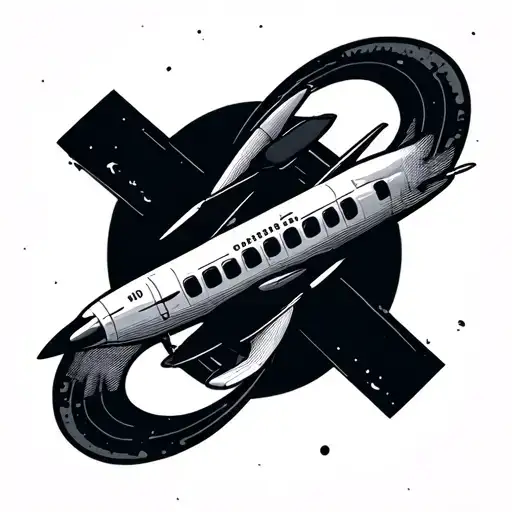 Showing Small Plane One Destination To Other And Infinite Symbol In The Middle Of The Line