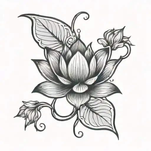 Lotus Flower And Evil Symbol