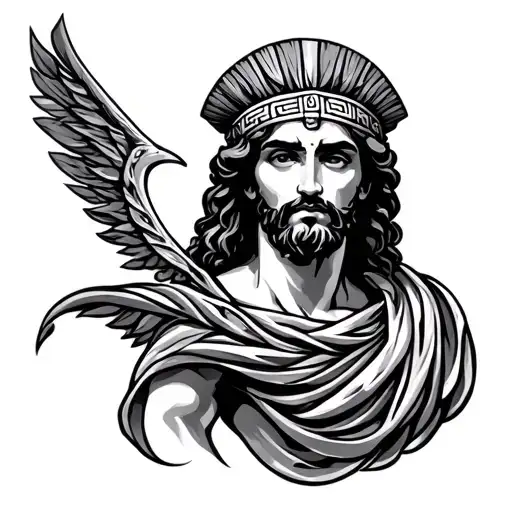 A Bo Color Tattoo Resembling Greek Characters