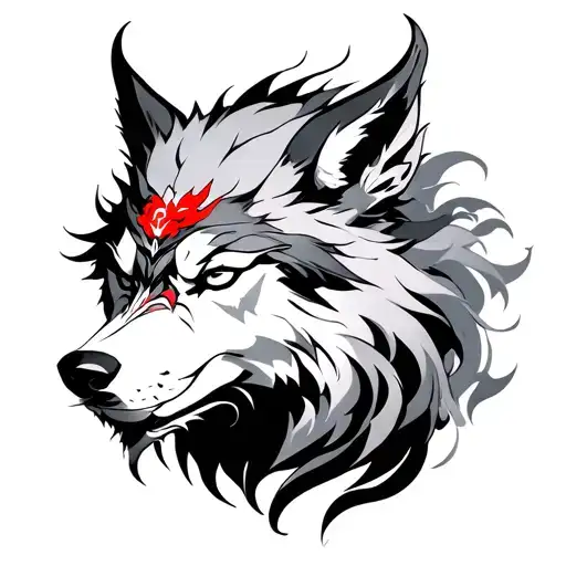 Amaterasu Wolf With Demon Shuten