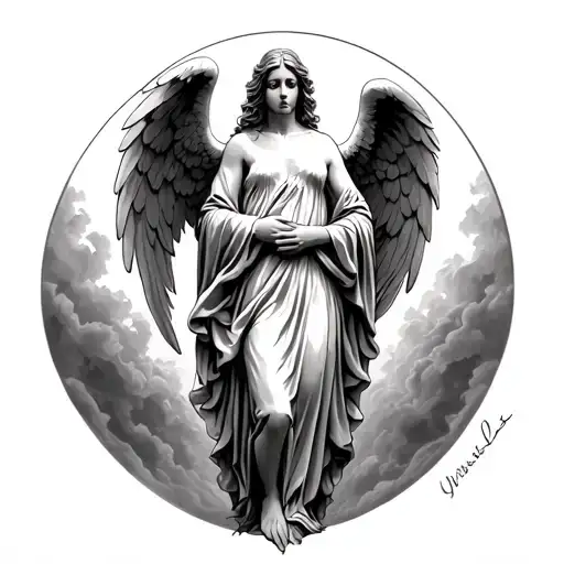 Angel Standing Over Person In Pain