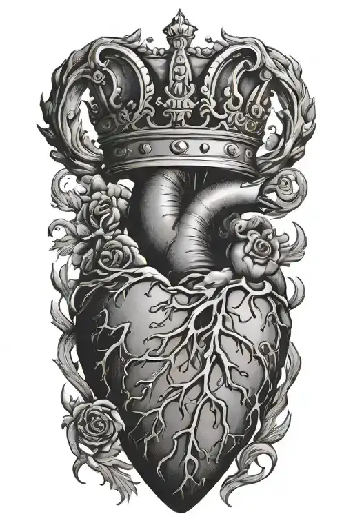 Anatomical Heart With A Crown Creepy