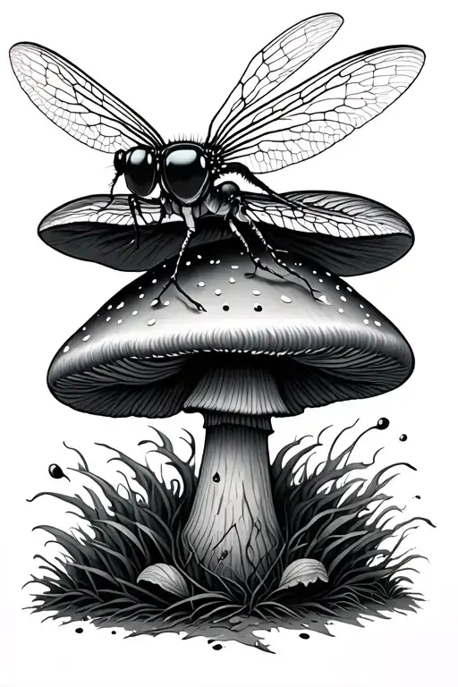 Firefly On Mushroom