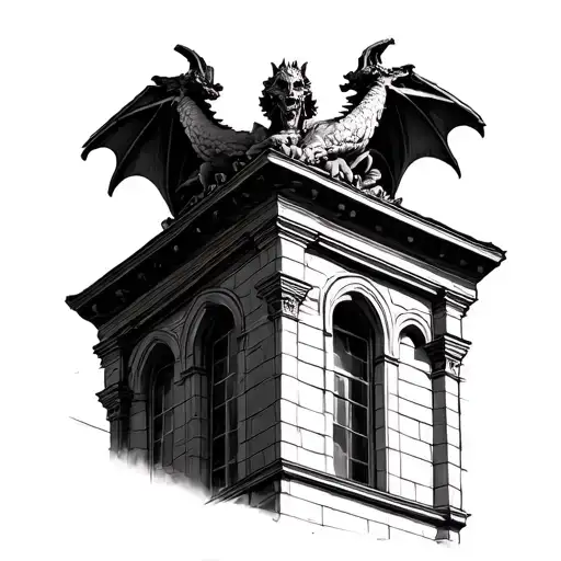 Gargoyle Corner Statue On Gothic Architectural Building