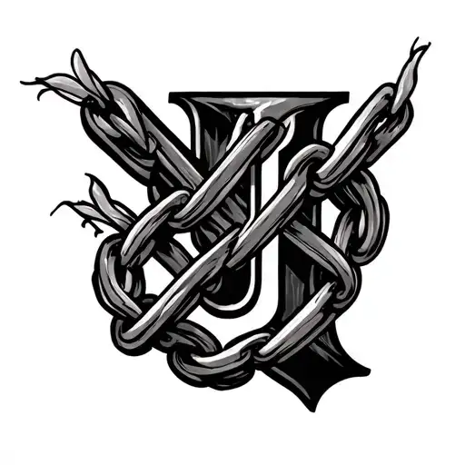 Two Letters J Crossed Between Like A Chain Forming
