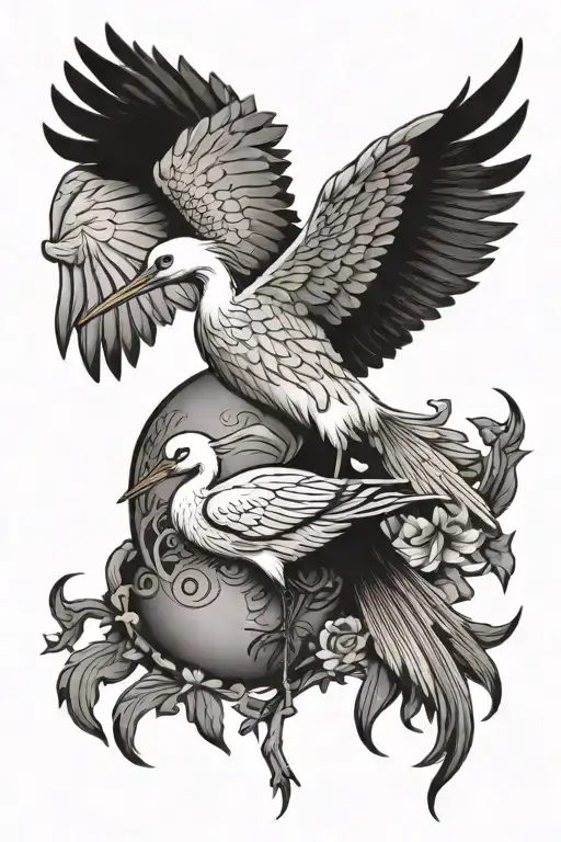 The Stork Is Carrying A Child