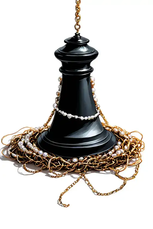 Tangled Jewllery Strands Of Loosely Tangled Pearl Strings With A Few Small Gold Chains Mixed In