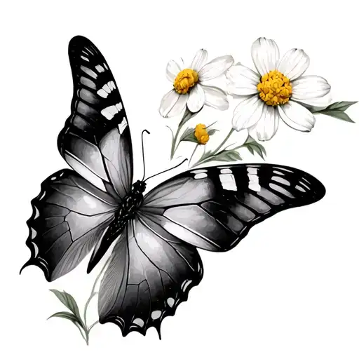 Butterfly With Buttercups