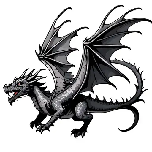 Mailing Stamp With Dragon Flying