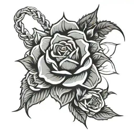 Kyokushin Logo And Barbedwire Roses Surrounding Them