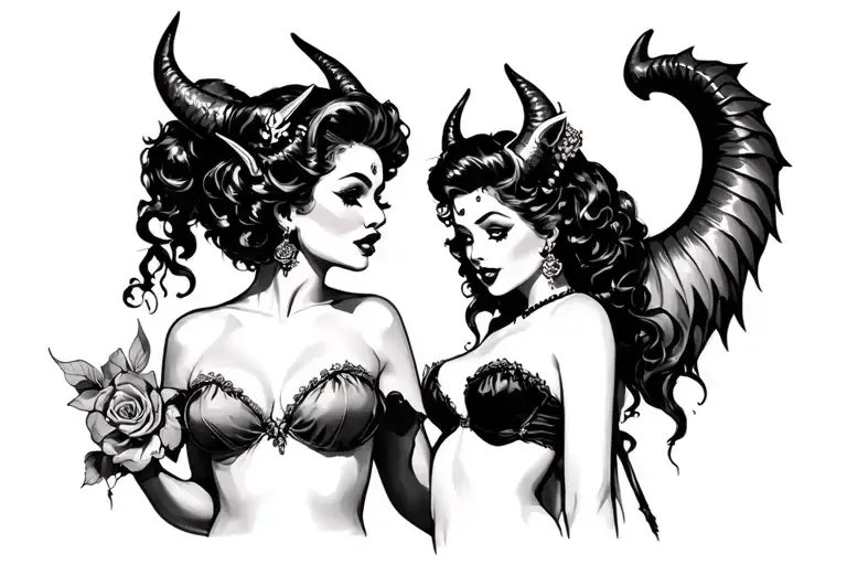 Devil And Pin Up Girl