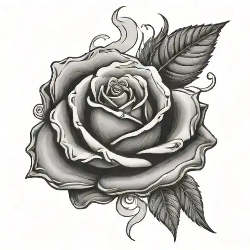 Rose And Cigar Smoke Forming