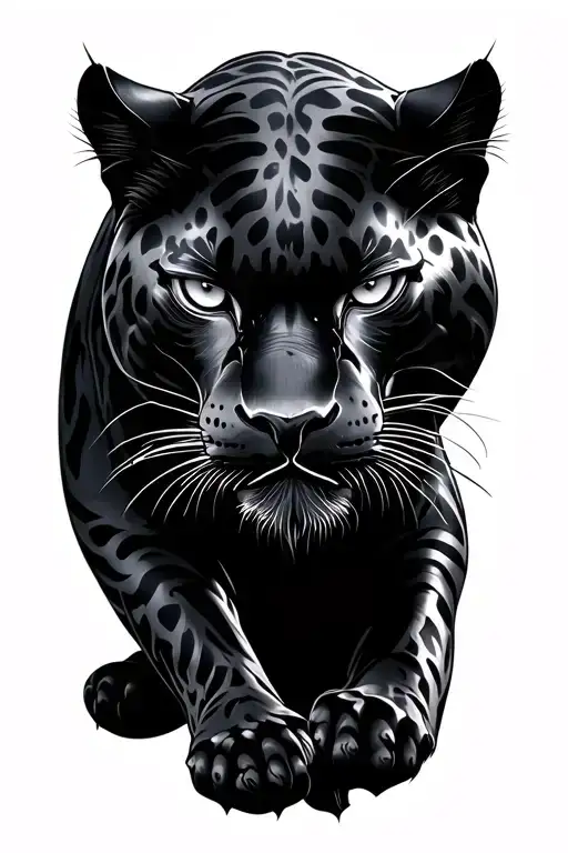 Black Panther Stalking Prey Detailed