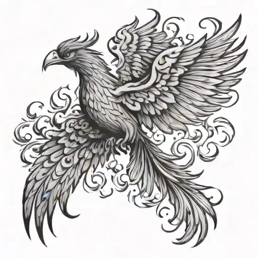 A Phoenix Kinda Coming Out The Ashes Symbolizing Rebirth