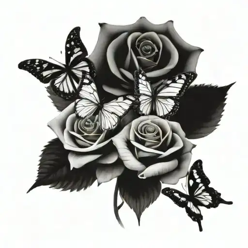 Roses And Butterflies Forming