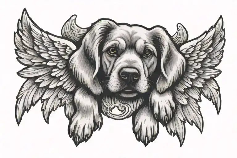 Dog Paw With Angel Wings