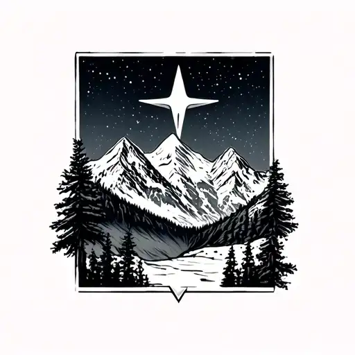 North Star With The Rocky Mountains